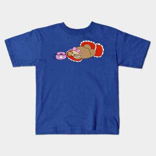Cute Girly Sloth Kids T-Shirt